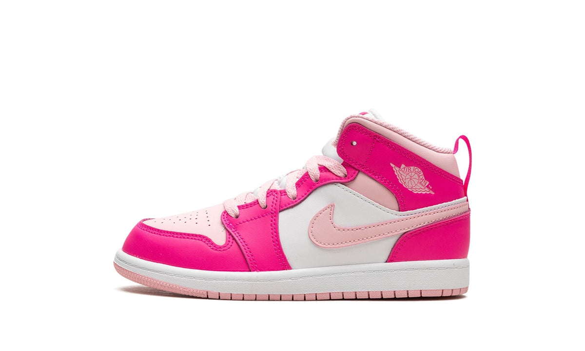JORDAN 1 MID WHITE FIERCE PINK (PS)