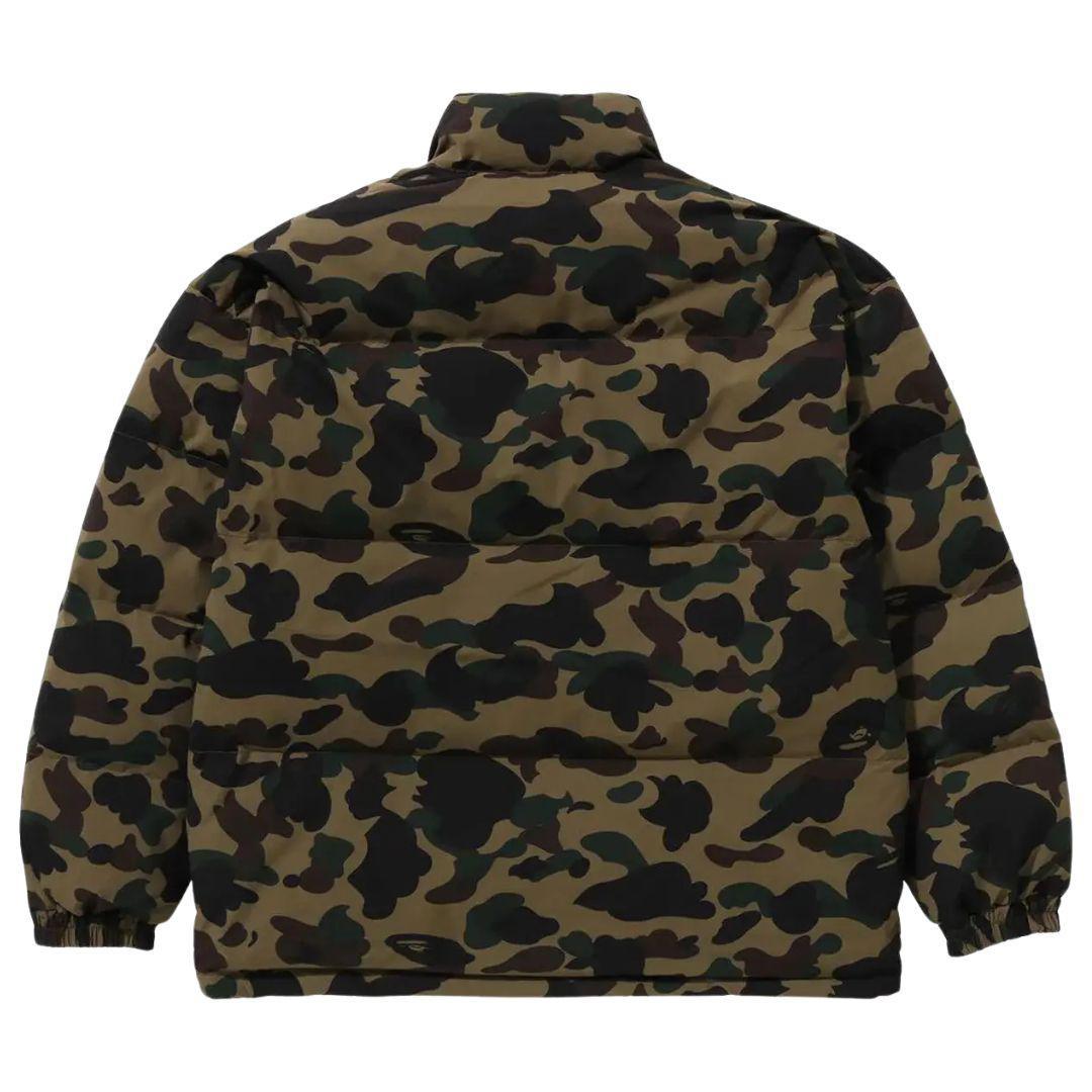 BAPE 1ST CAMO REVERSIBLE DOWN JACKET KHAKI GREEN