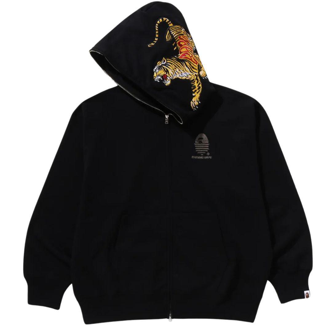 BAPE TIGER & DRAGON FULL ZIP HOODIE BLACK
