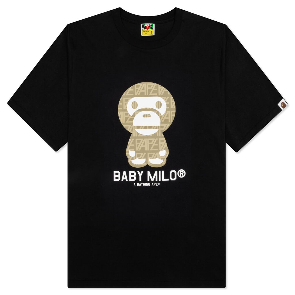 Bape Logo Monogram Baby Milo Tee - Black/Beige