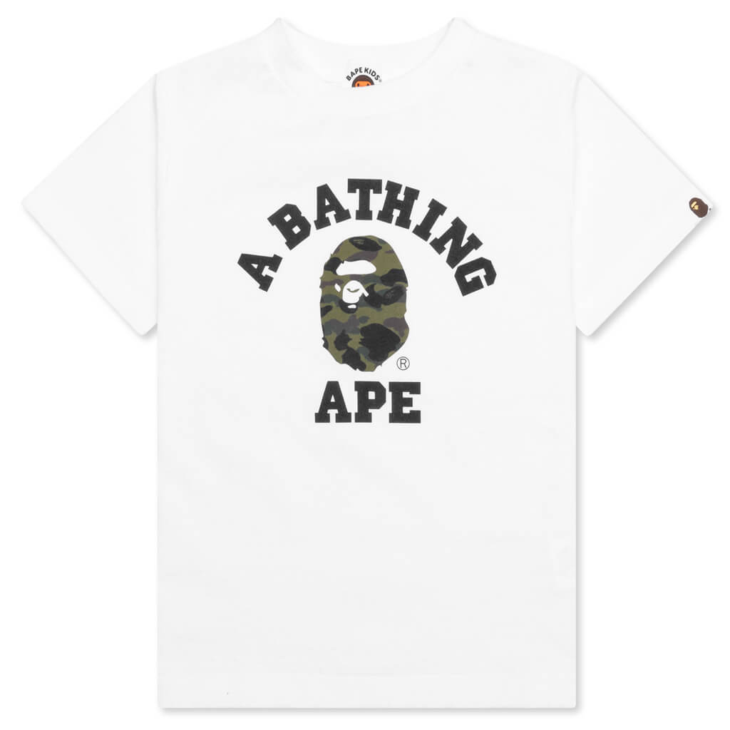 Kids 1st Camo College Tee - White/Green