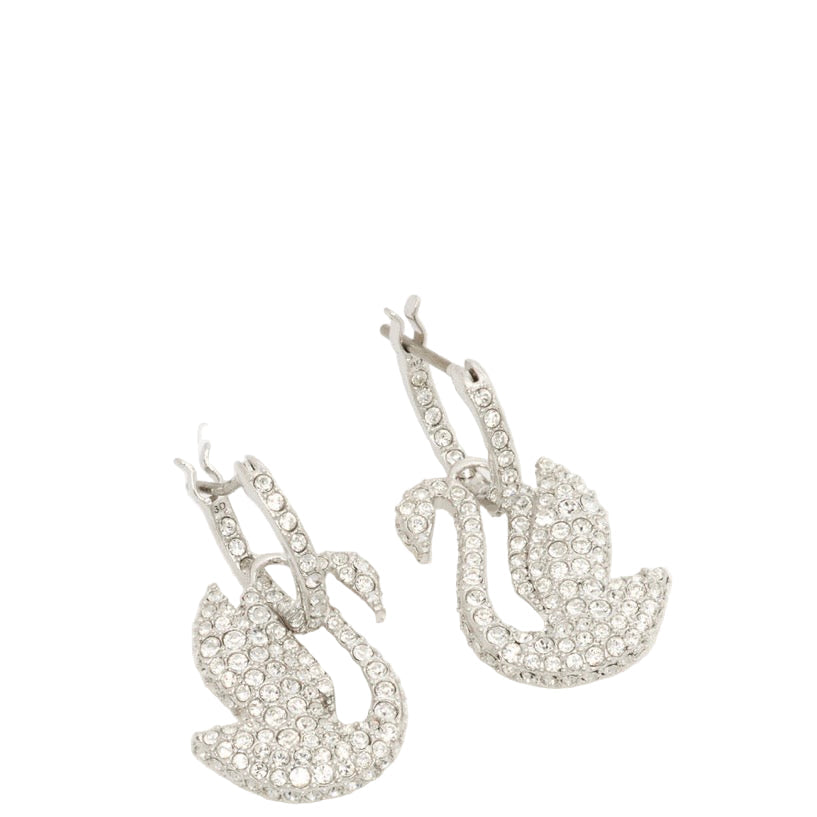 Swarovski Rhodium Plated Swan Earrings