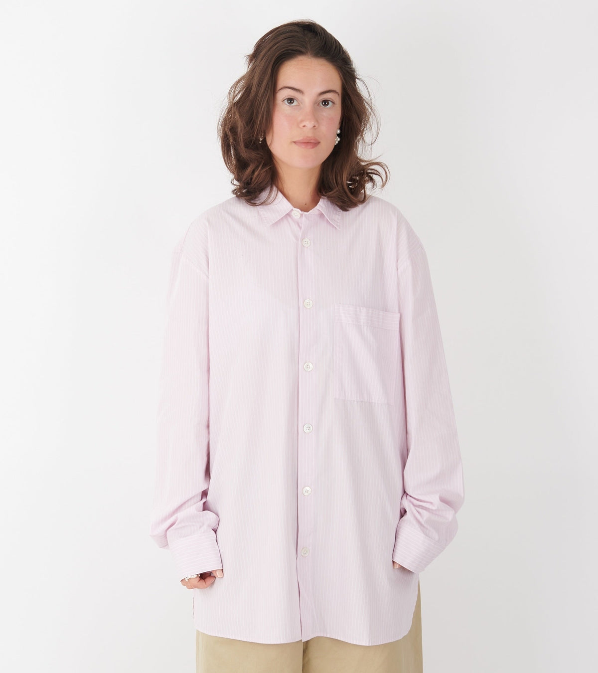 Pyjamas Relaxed Long Shirt Rosa Stripes