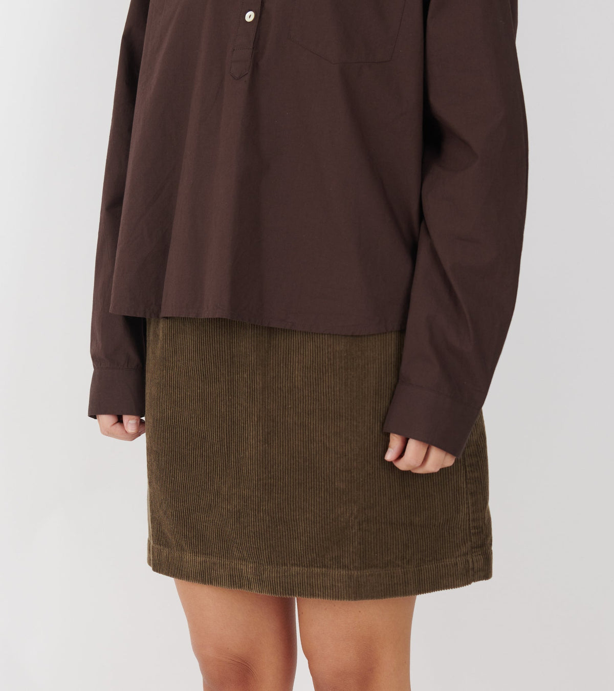 Mini Skirt Corduroy Bark