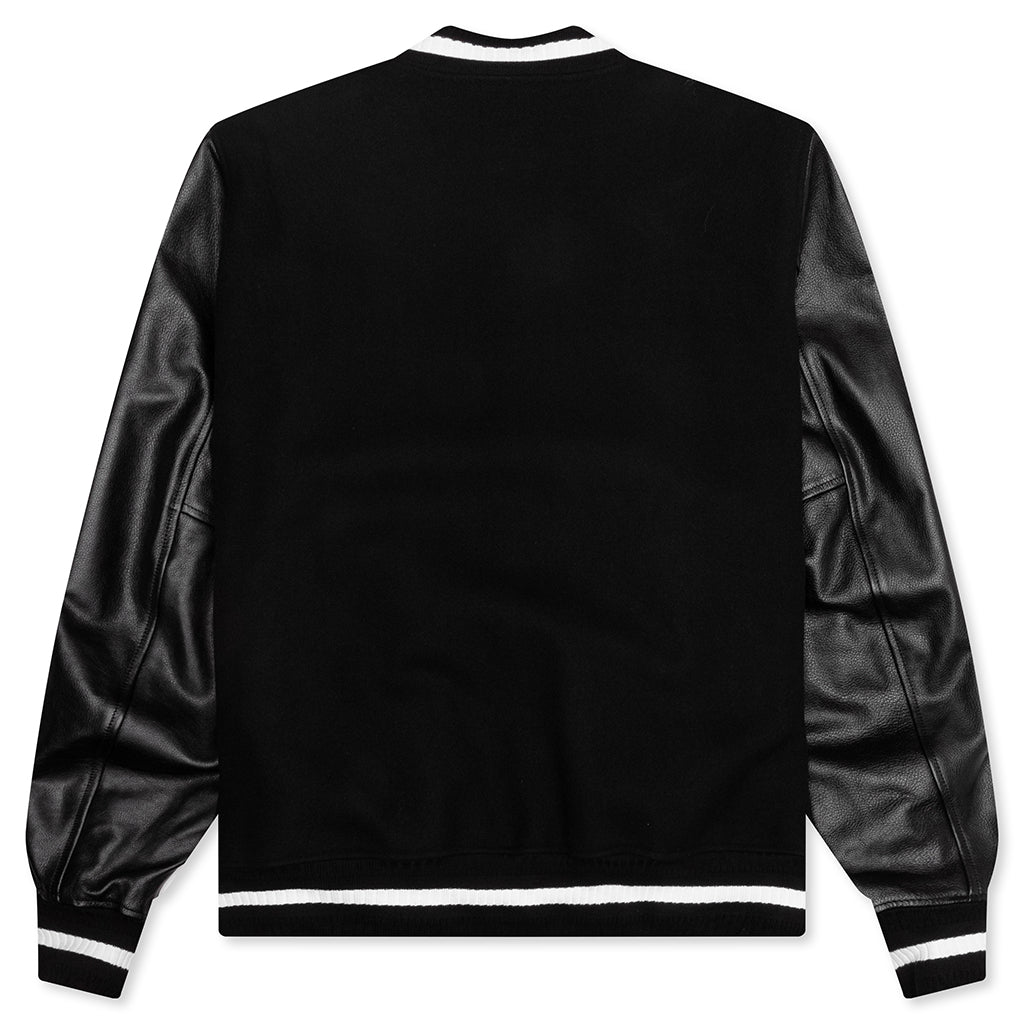 Wool and Leather 4G Varsity Jacket - Black