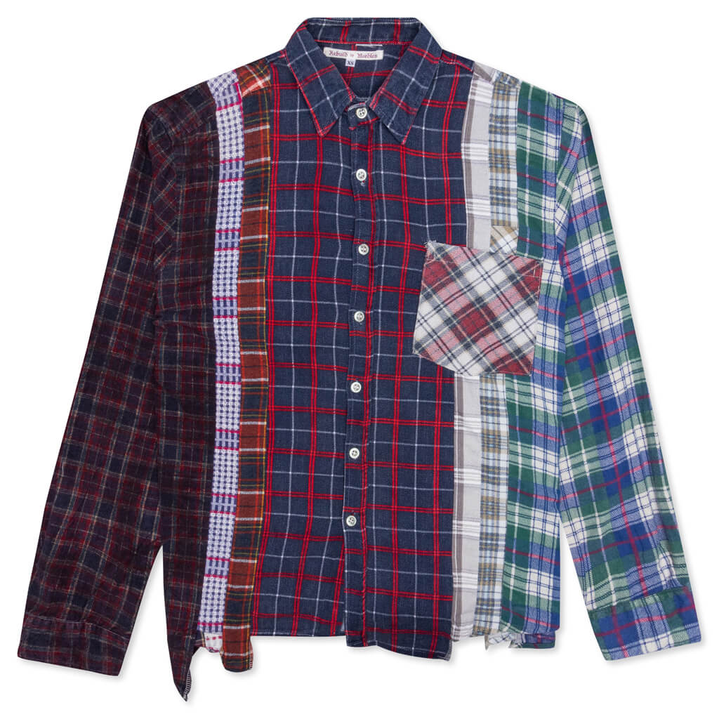 7 Cuts Flannel Shirt - Navy/Red