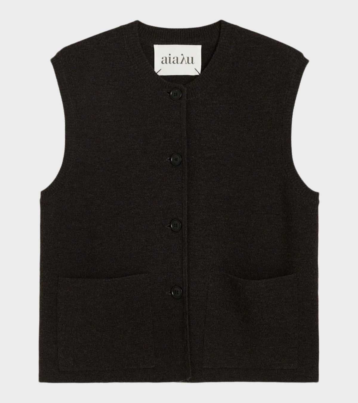 Elva Vest Dark Brown Melange