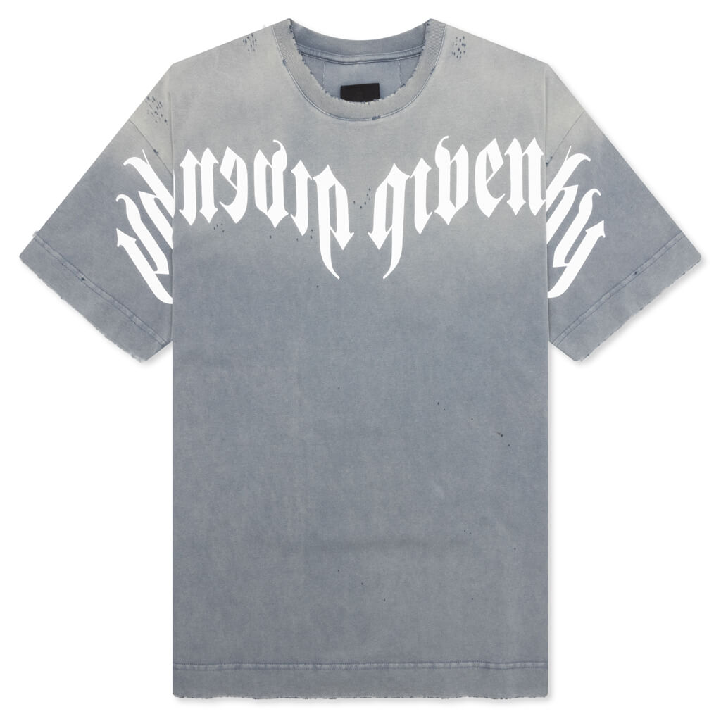 Distressed Logo T-Shirt - Military Blue