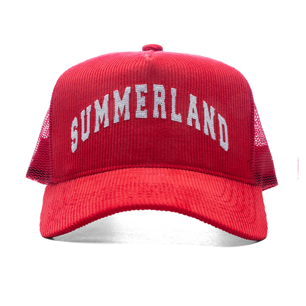 Summerland Corduroy Trucker Hat - Cherry