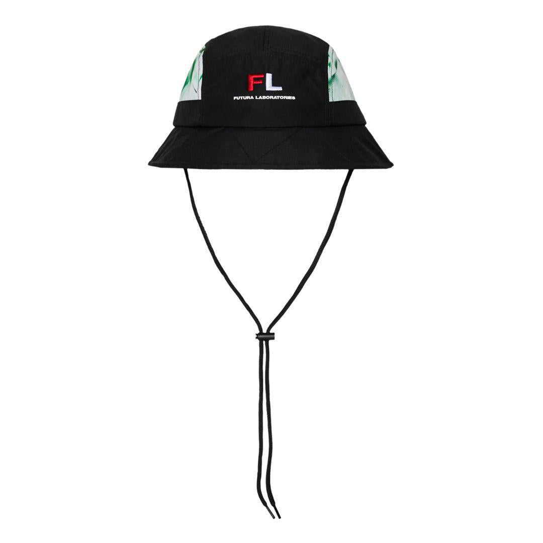MALBON FUTURA TAG BUCKET HAT BLACK