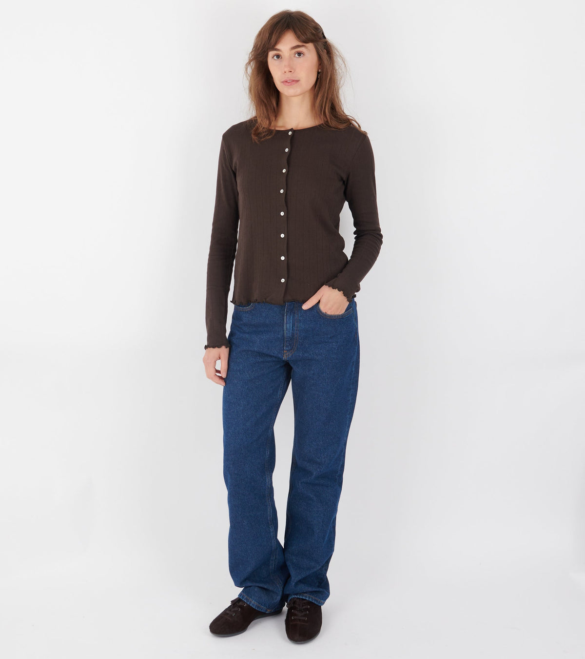 Cooper Highwaist Straight Jeans Mid Blue