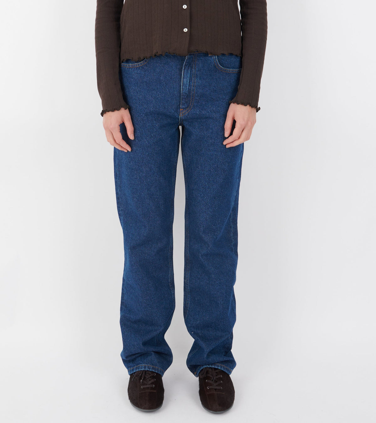 Cooper Highwaist Straight Jeans Mid Blue