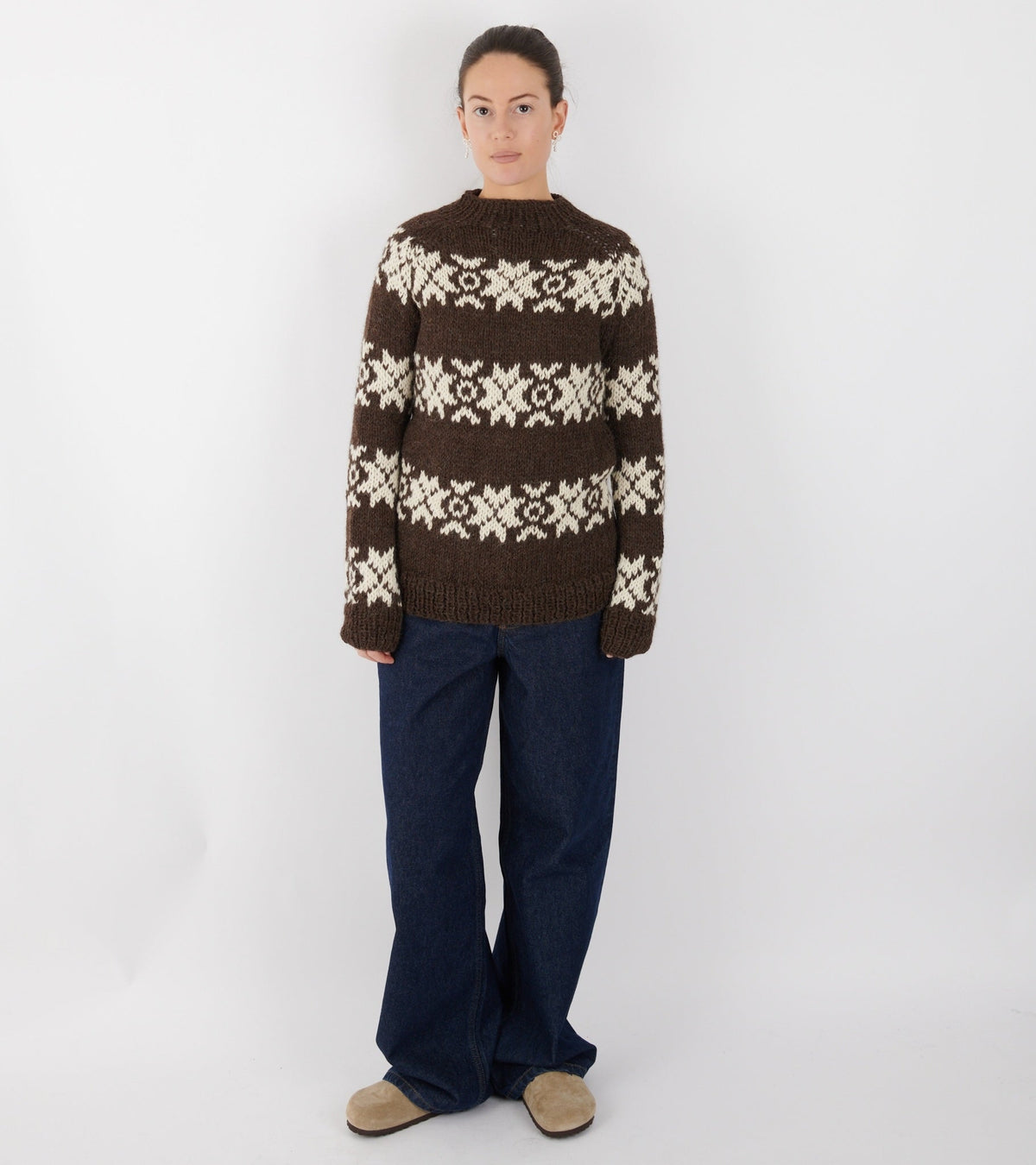 Annika Sweater Brown/Off-white