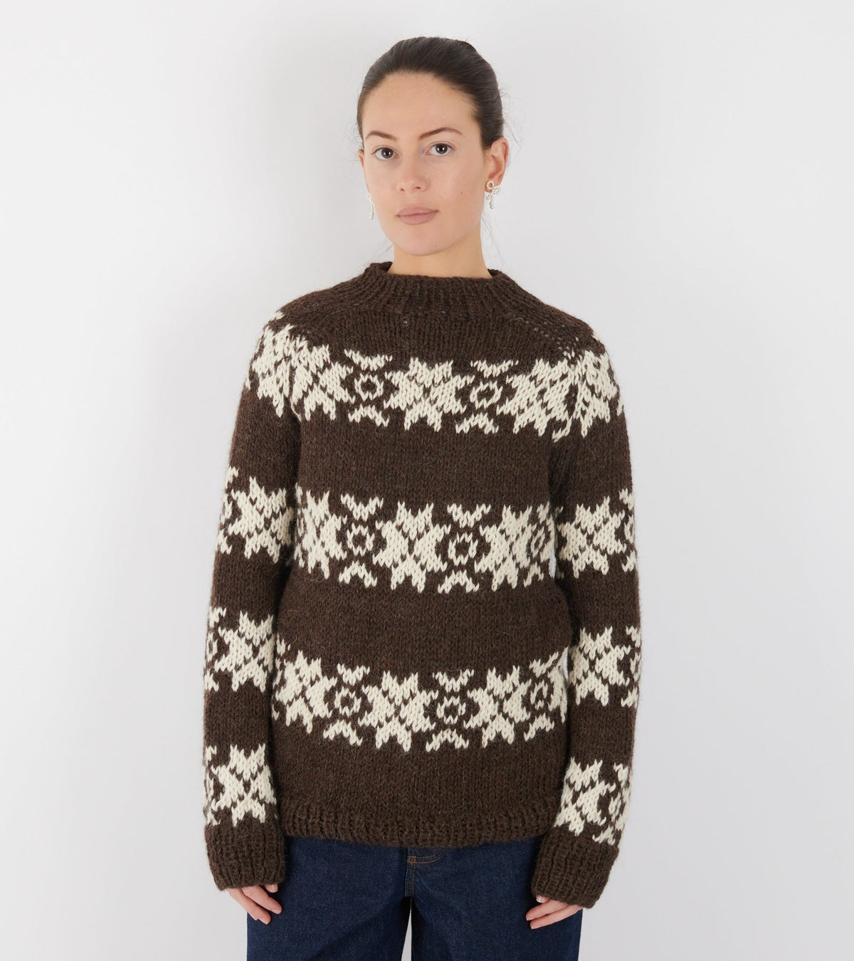Annika Sweater Brown/Off-white