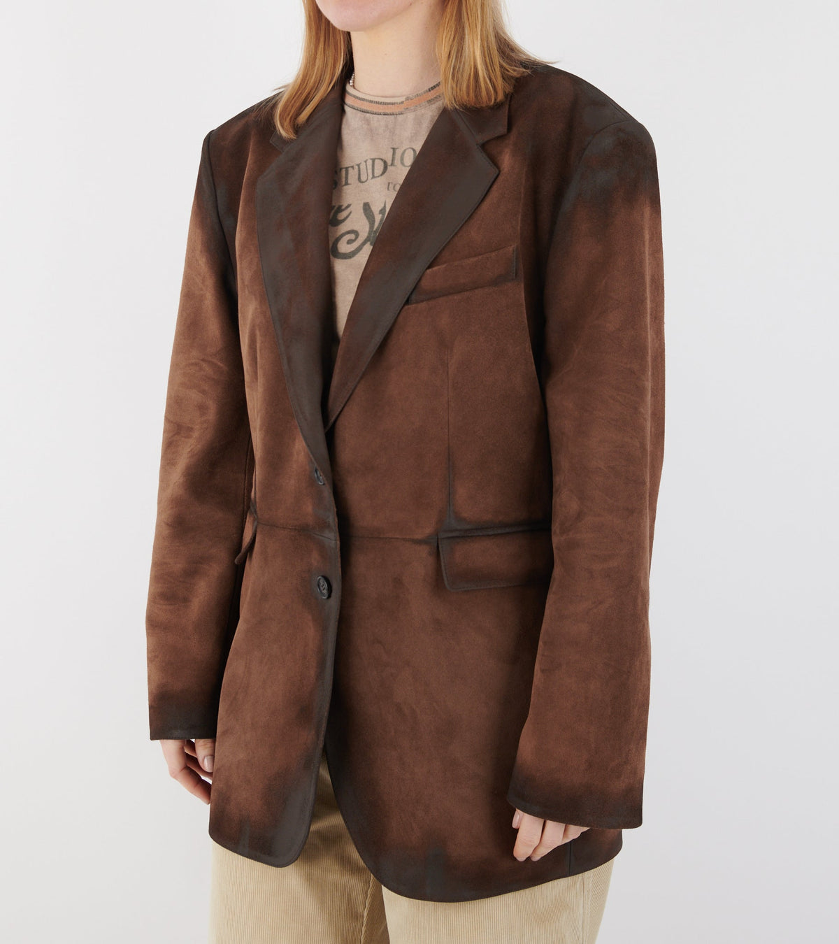 Suede Jacket Cognac Brown