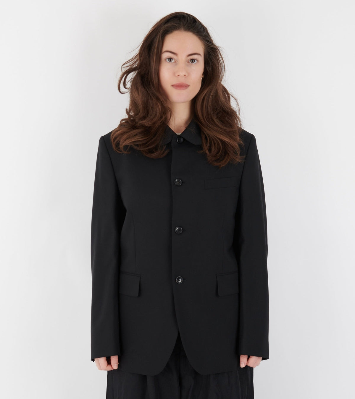 Round Collar Jacket Black