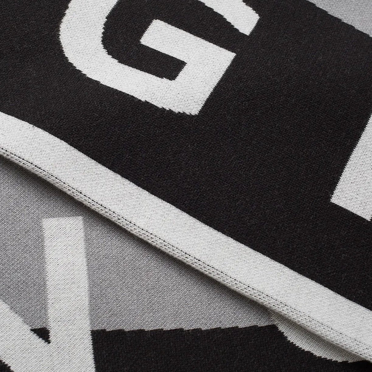 Givenchy Black & Grey Logo Team Scarf