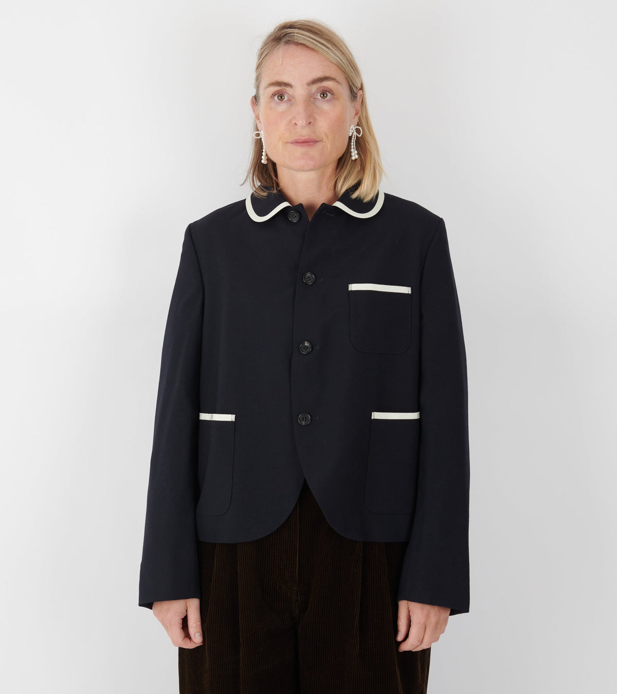 Piping Jacket Navy/White