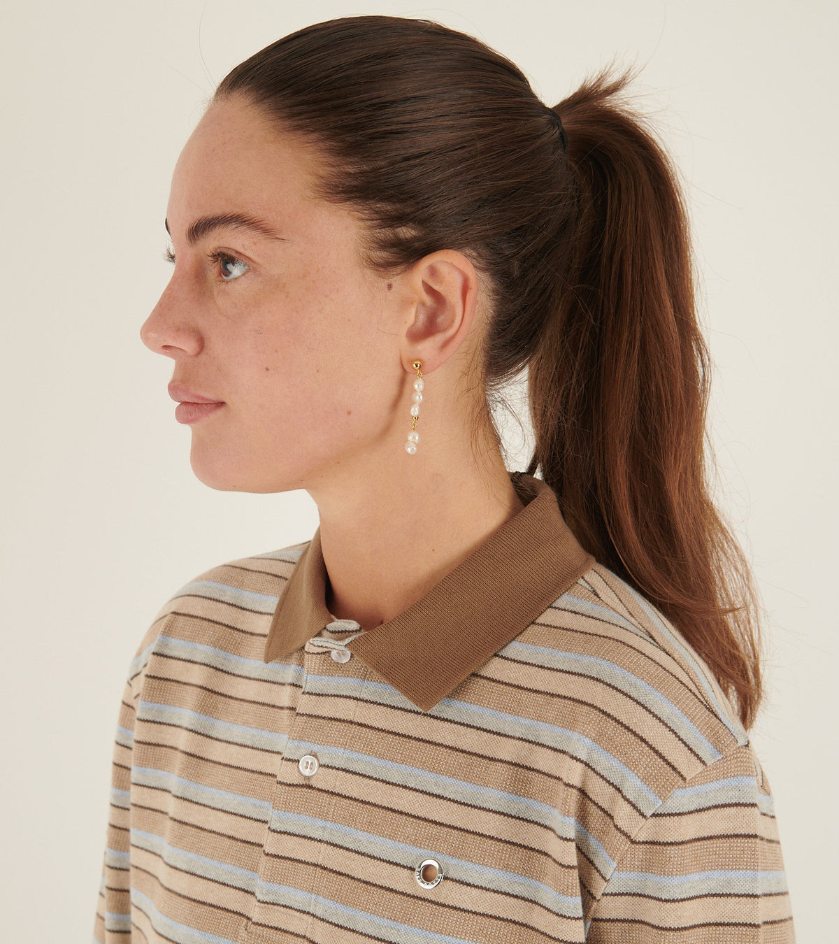 Pearly Drop Earring White