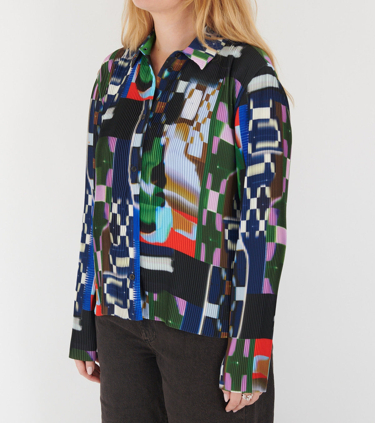 Knight Plisse Shirt Kaleidoscope Tetris
