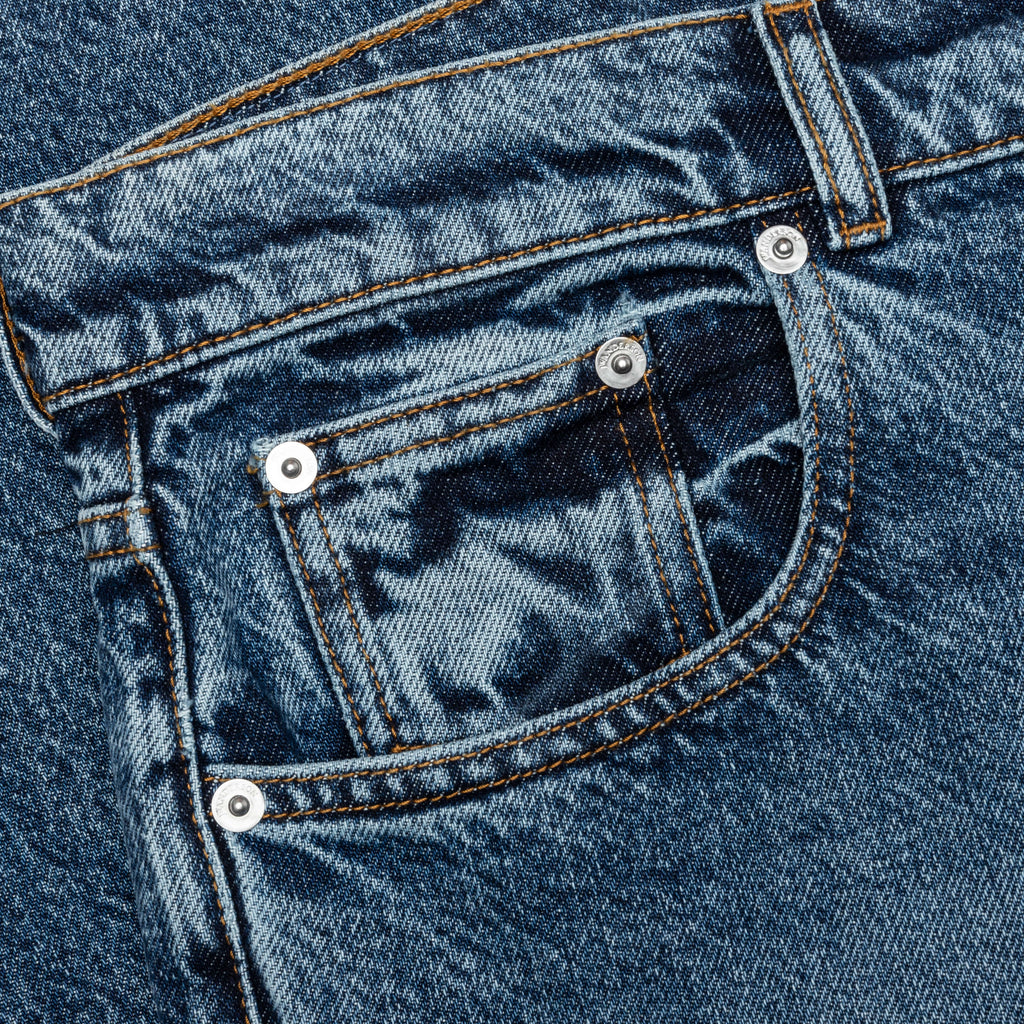 5 Pocket Straight Leg Trousers - Mid Blue