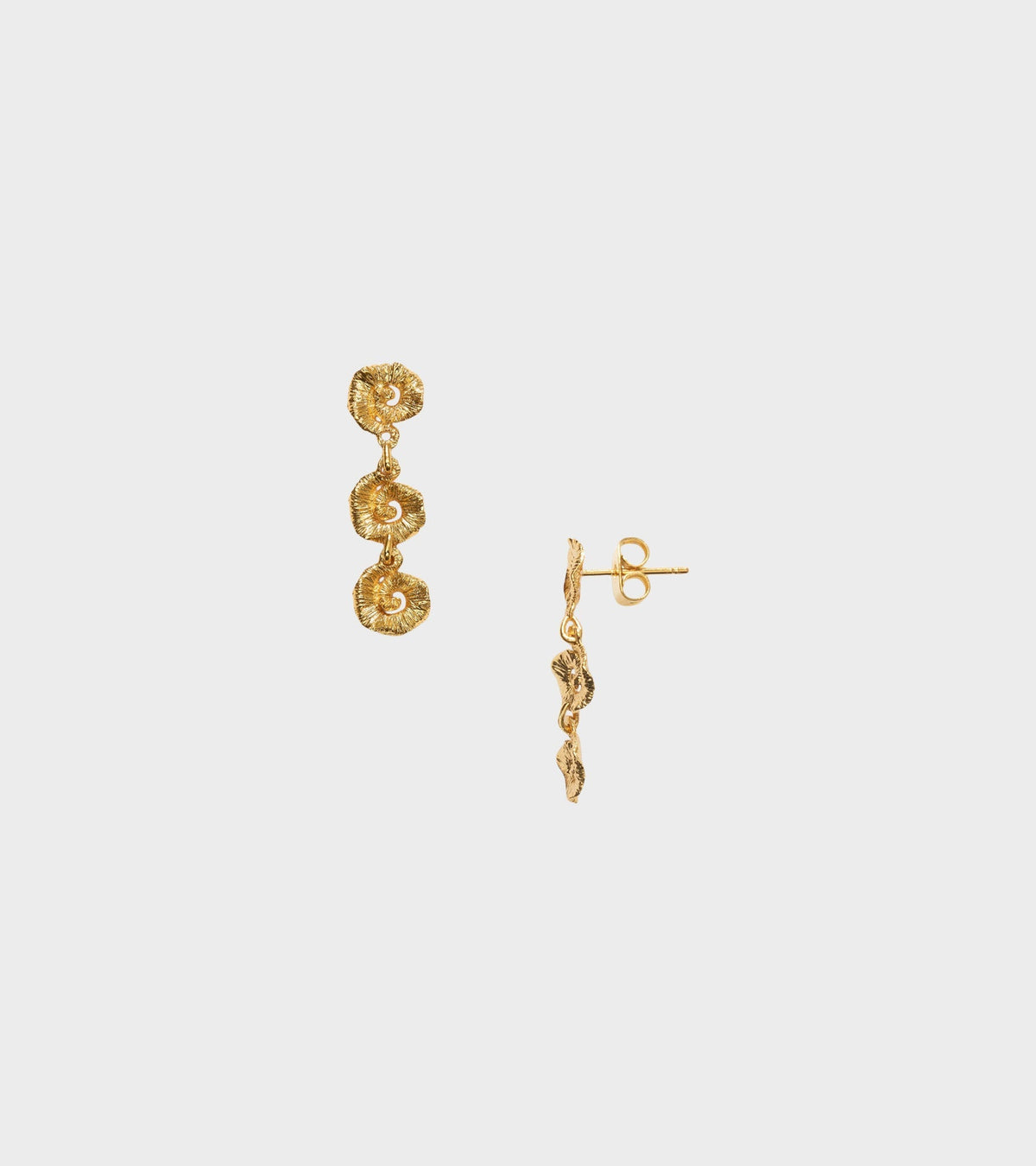 Triplet Sun Earrings Gold