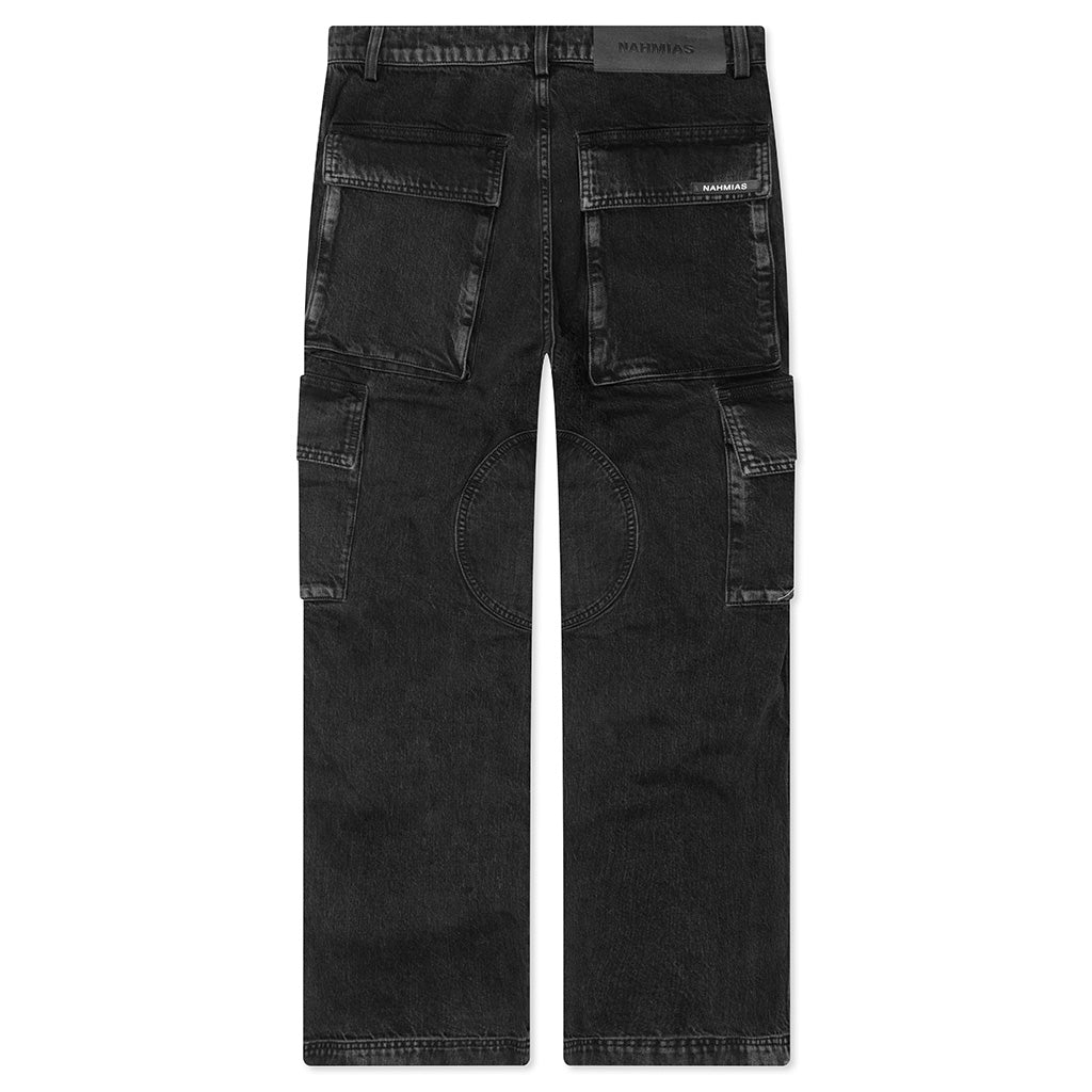 Denim Logo Cargos - Charcoal Wash