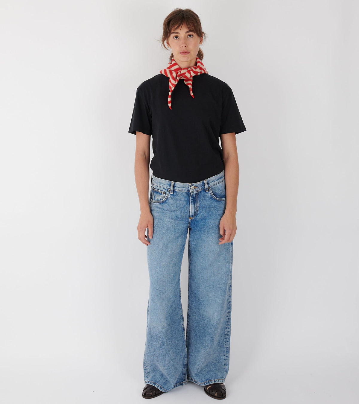 Stripe Triangle Neckerchief Poppy/Oatmeal