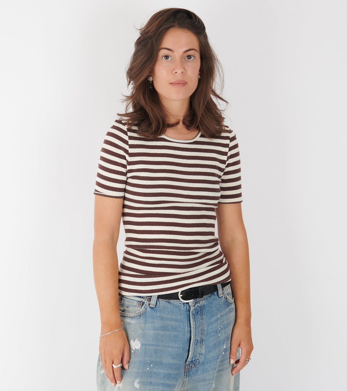 101 Short Sleeve T-shirt Brown/Ecru
