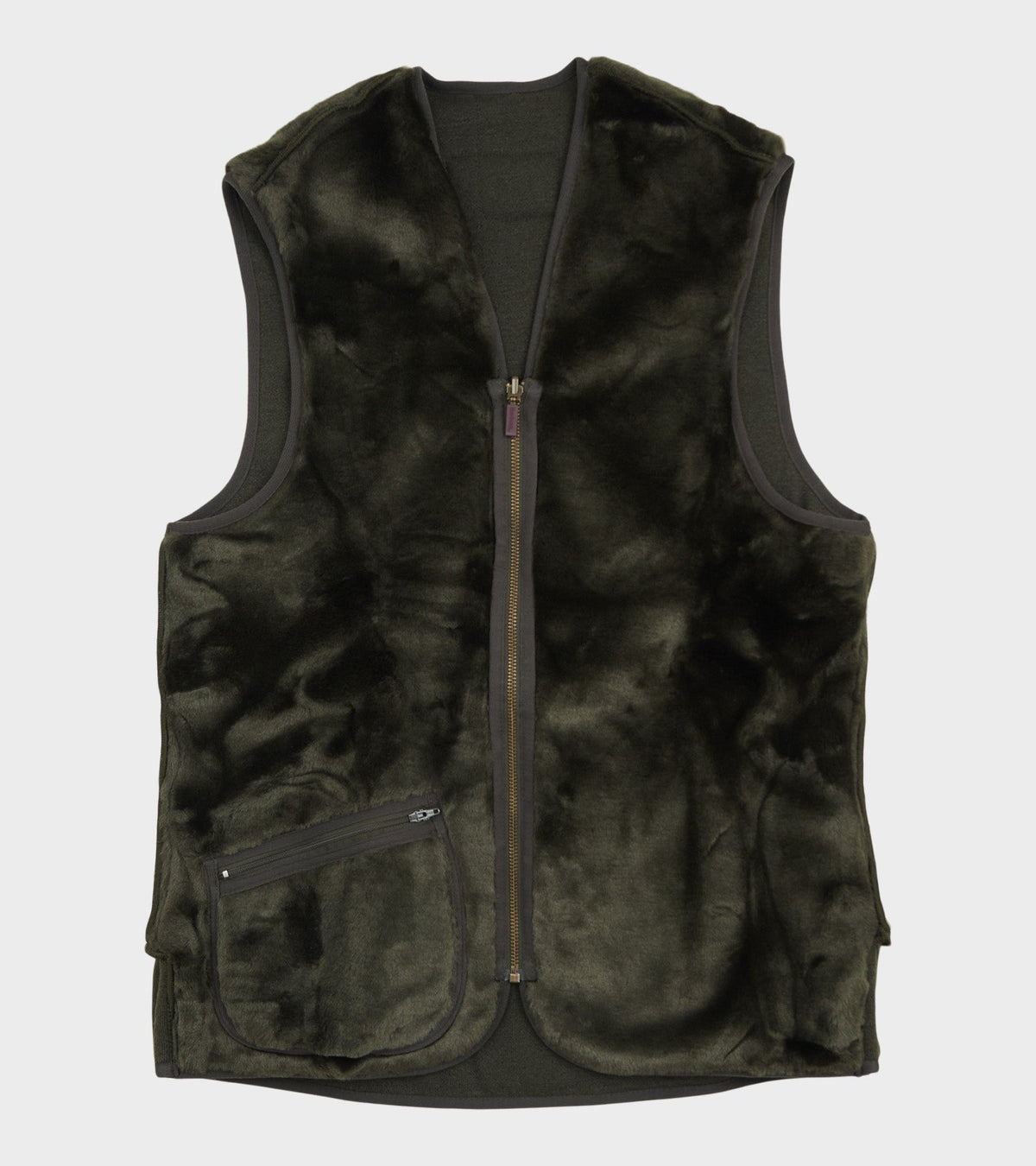 Warm Pile Waistcoat Zip-In Liner Sage