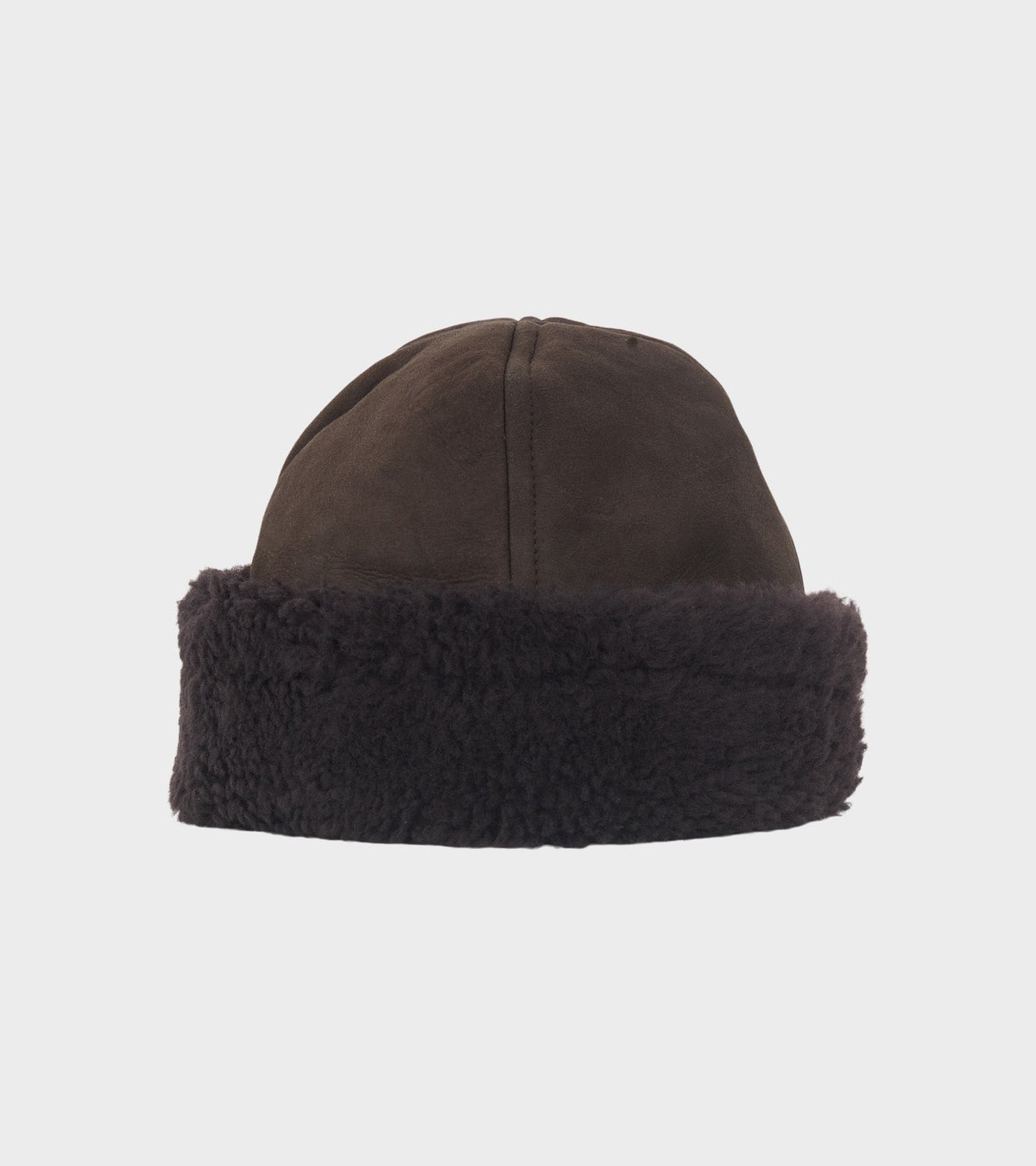 Suede Back Curly Hair Cap Chocolate