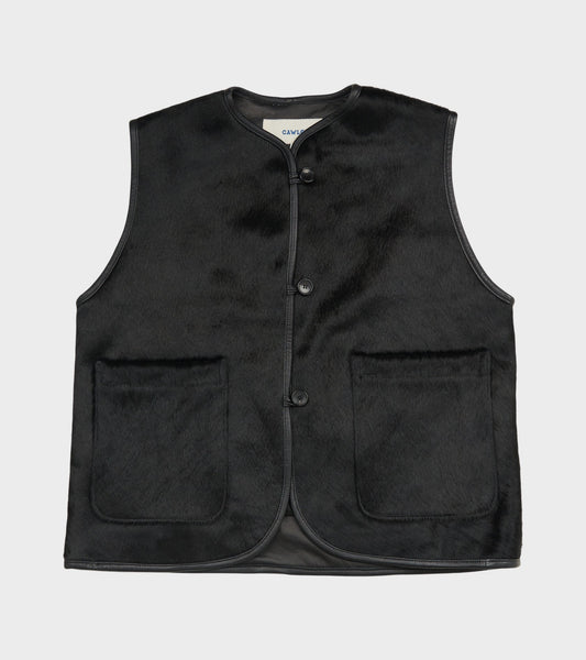 Hair On Leather Hide Ella Vest Black