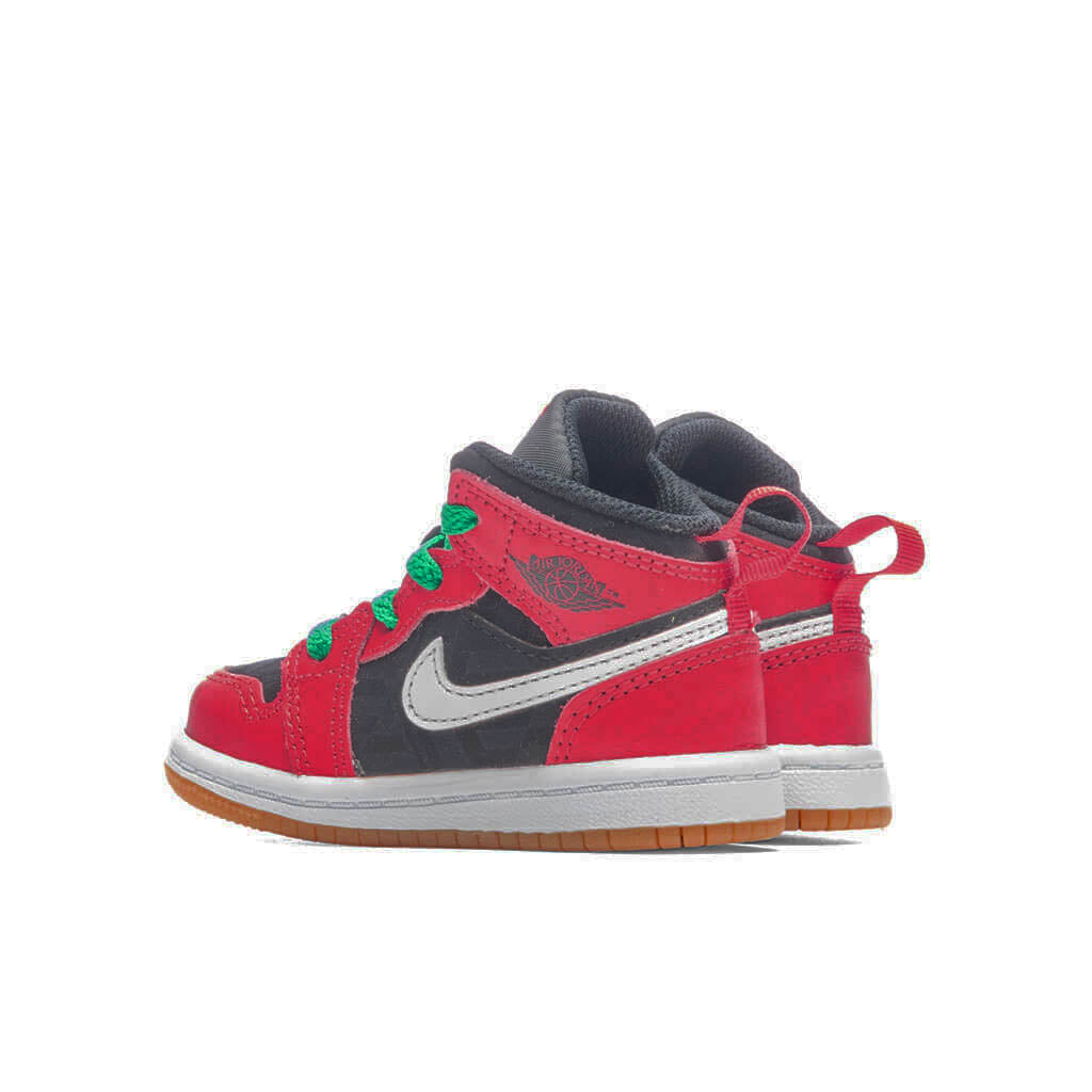 Jordan 1 Mid SE (TD) - Black/Fire Red/Malachite