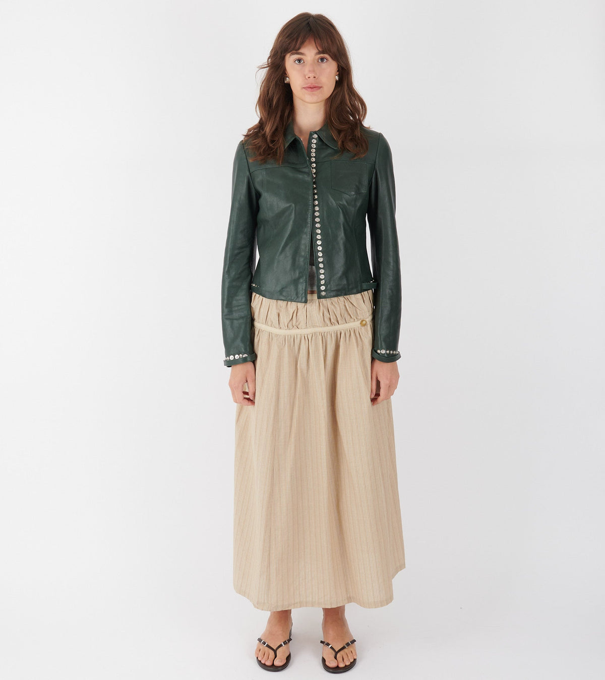 Octavia Leather Jacket Dark Green