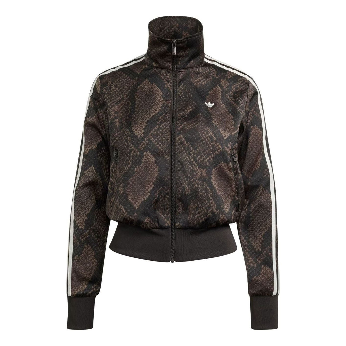 (WMNS) adidas Satin Snake Print Firebird Track Jacket Asia Sizing 'Earth Strata Aurora Coffee' KX1884