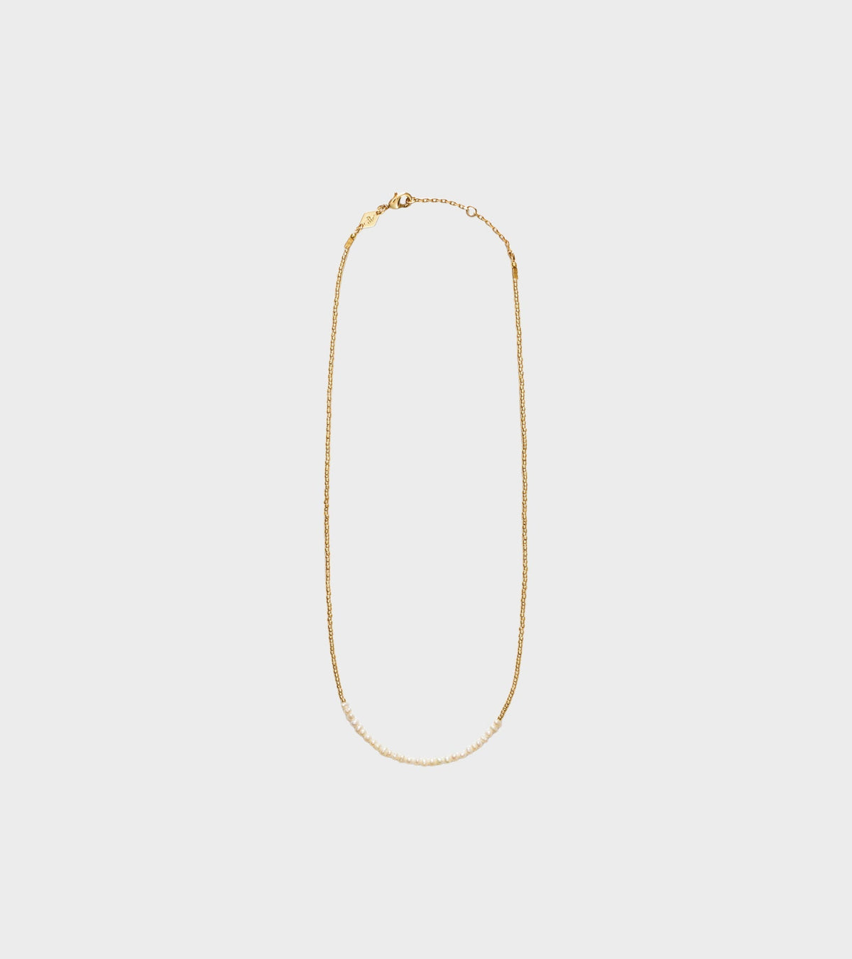 Slim Pearly Necklace Gold