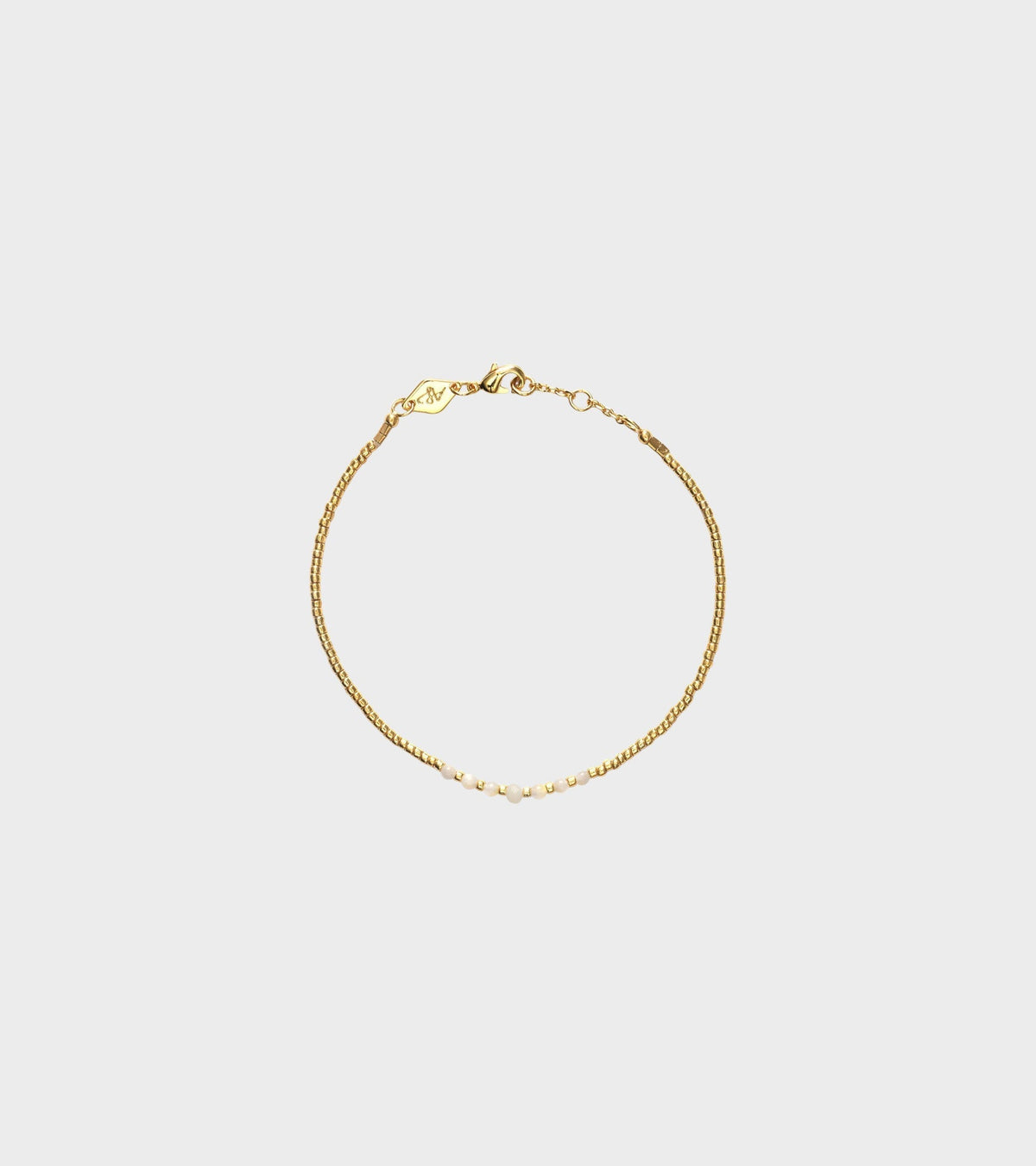 Bead &amp; Gem Bracelet Pearl