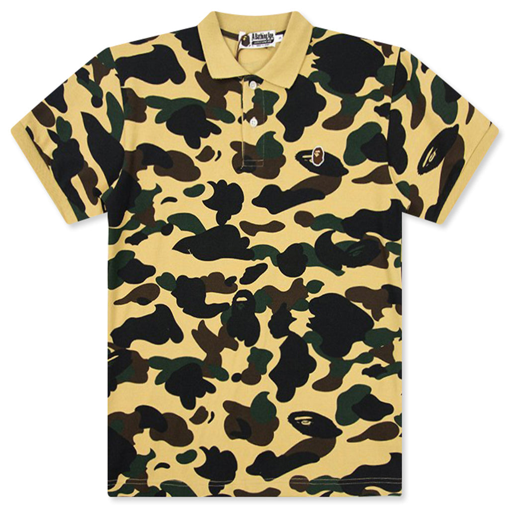1ST Camo Ape Head One Point Polo - Yellow