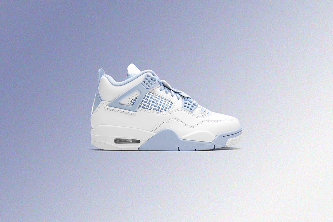 Women's Air Jordan 4 Retro 'Aluminum' - White/Aluminum/Blue Tint/Oil Green