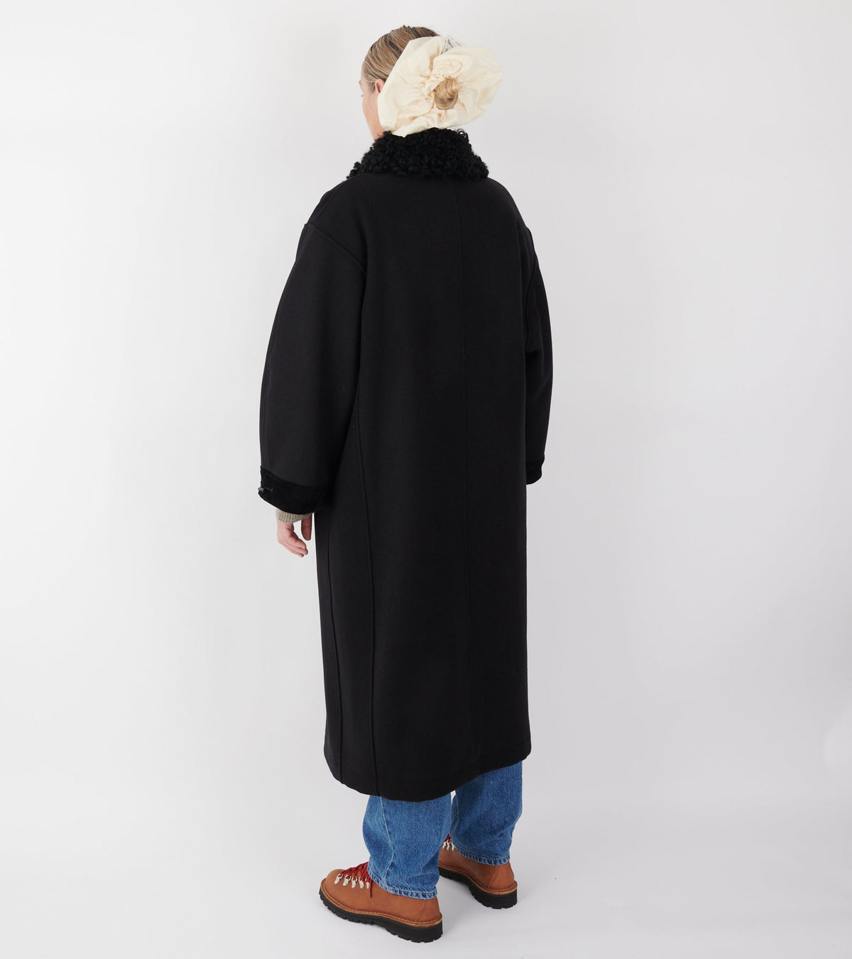 Hainsworth Wool Officer Coat Black
