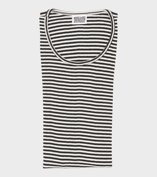 101 Rib Fine Stripe Black/Ecru