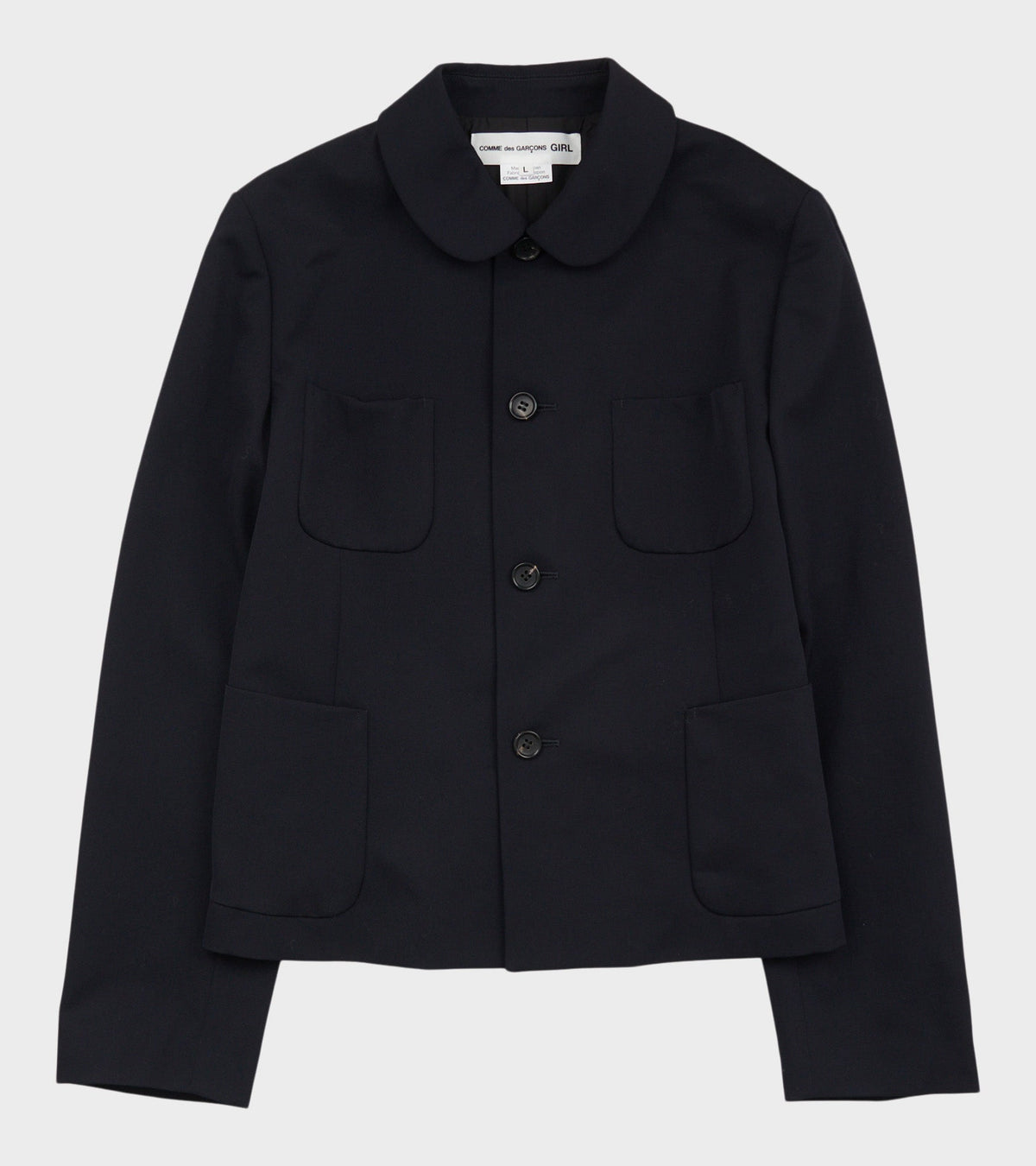 Round Collar Jacket Navy