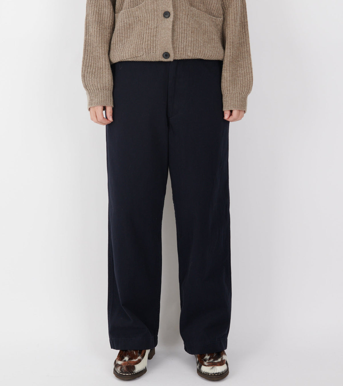 Wide Chino Pants Navy