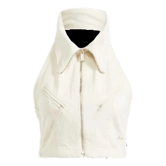 (WMNS) adidas Fashion Montreal Denim Cropped Vest Asia Sizing 'White' IS3580