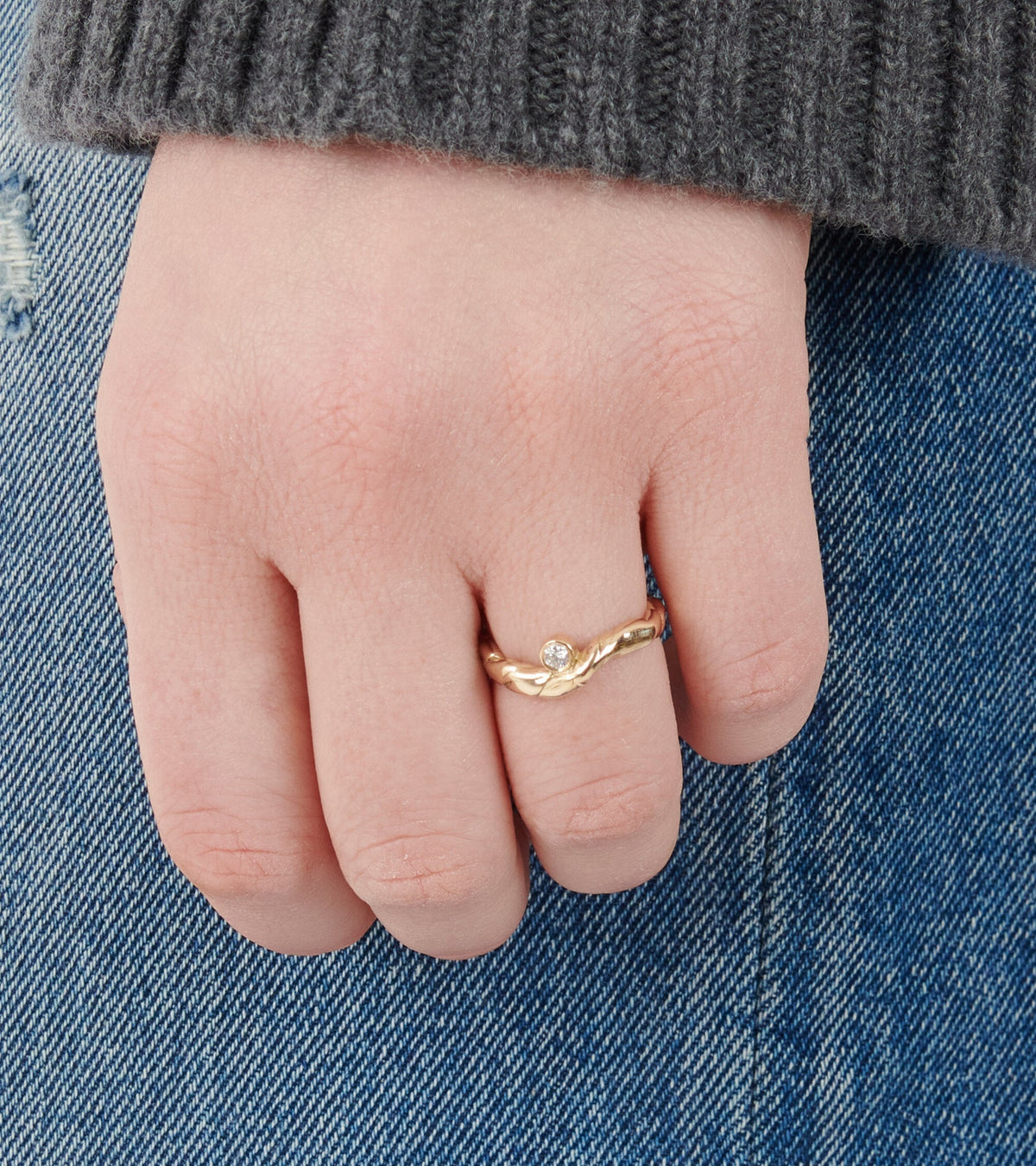 Curva Diamond Ring Gold