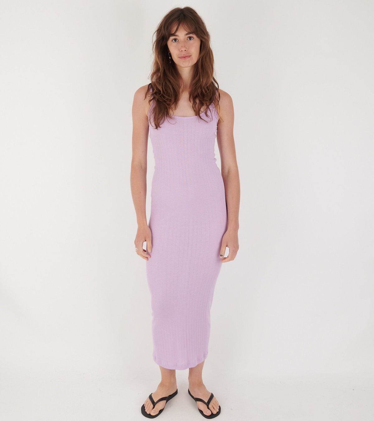 101 Strap Rib Dress Lilac