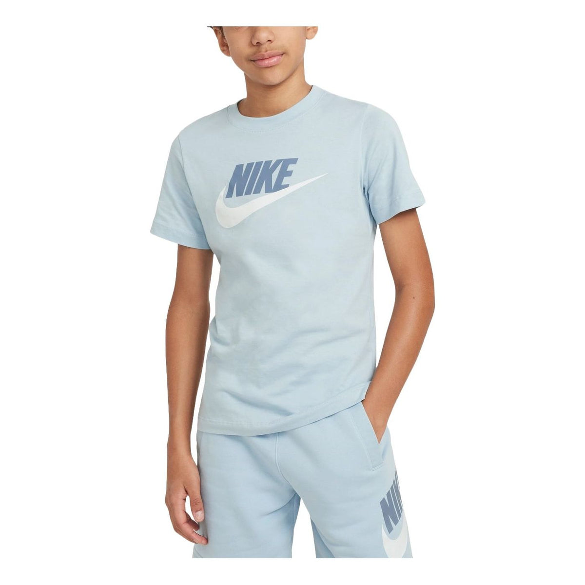(GS) Nike Sportswear Cotton T-Shirt 'Light Armoury Blue' AR5252-440