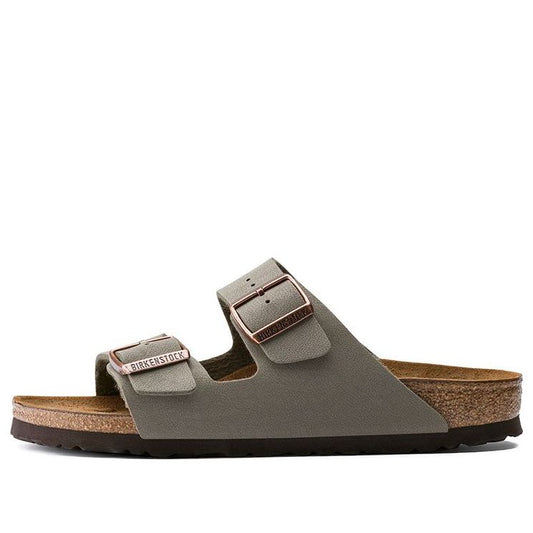 Birkenstock Arizona Birko-Flor Birkibuc Sandals 'Stone' 0151211