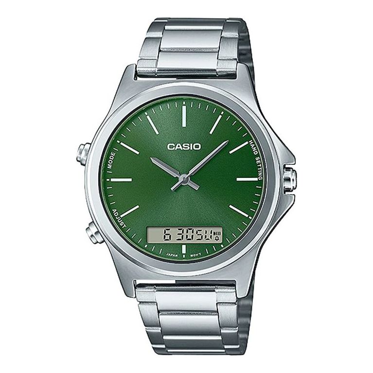 Casio Dress Classic Business Analog-Digital Watch 'Silver Green' MTP-VC01D-3E