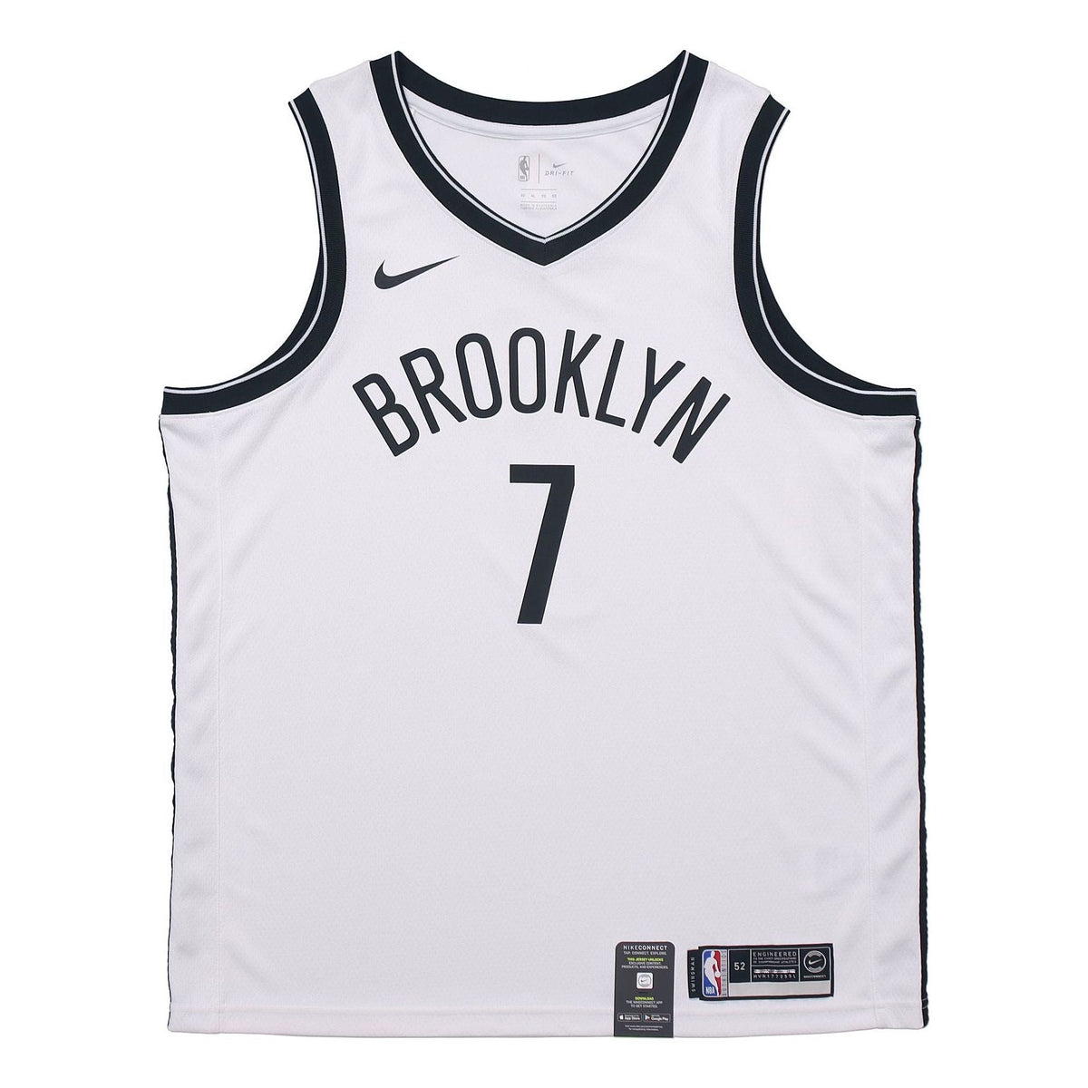 Nike Basketball Jersey SW Brooklyn Nets Kevin Durant For Men White 864401-103
